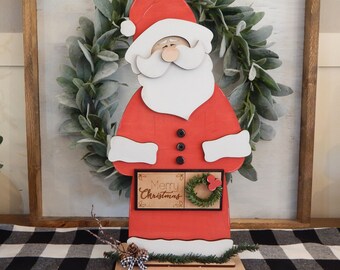 Standing Wood Santa Christmas Decor | Santa decor |