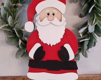 Wood Santa mantle decor for Christmas, Chunky Santa decor, Christmas Decor for table, Wood Christmas decor, Santa decor