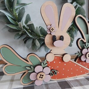 12 in. Cute Easter Bunny Holding Carrot Table Decoration