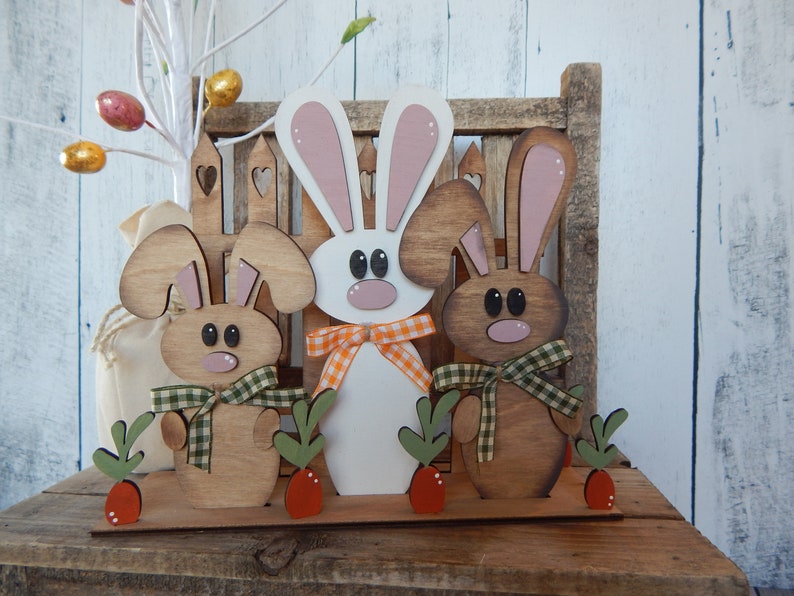 Easter Bunnies and Carrot Patch Decor Easter Decor Easter Etsy