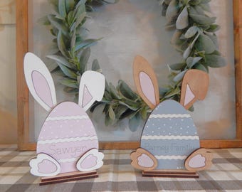 Personalized Easter Bunny Wood Decor, Wood Bunny for Easter, Easter home decor