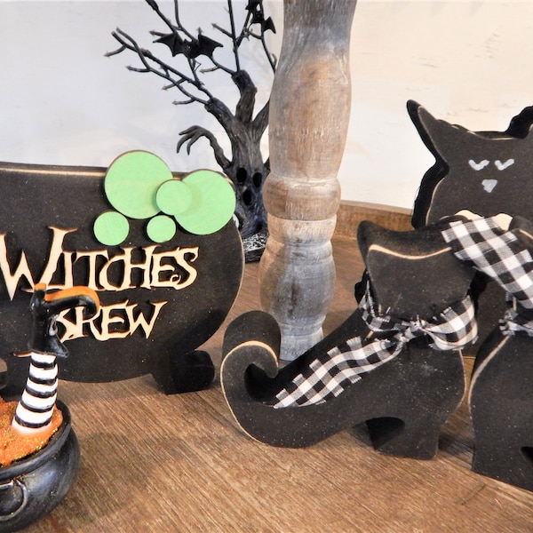 Halloween Tiered Tray, Witch hat tiered tray , Witch Cauldron tiered tray , Witch Cat tiered tray , Boo town arrows , Halloween tiered tray