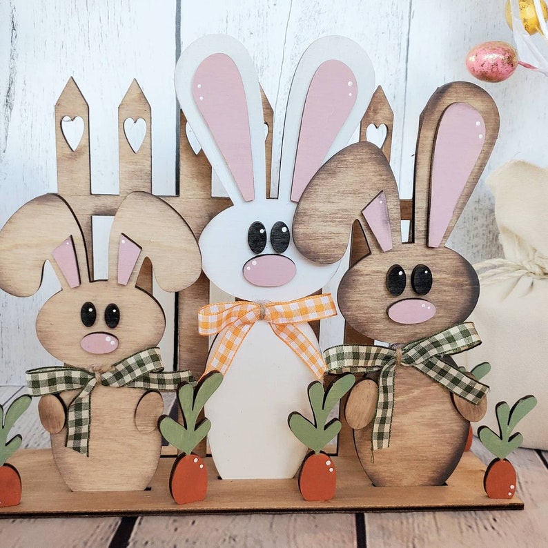 Easter Bunnies and Carrot Patch Decor Easter Decor Easter Etsy