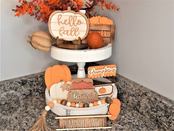 Fall Pumpkin tiered tray set, Hello Fall pumpkin, Pumpkin patch sign, Pumpkin patch stand, Pumpkin crate, Grateful farm truck, Fall signs