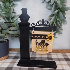 Banner de Hola Otoño para poste de pancarta intercambiable y soporte de letrero, letrero intercambiable de Otoño