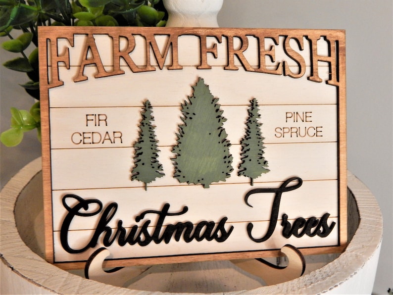 Winter Wonderland Tiered Tray Decor Set, Christmas Signs bild 5
