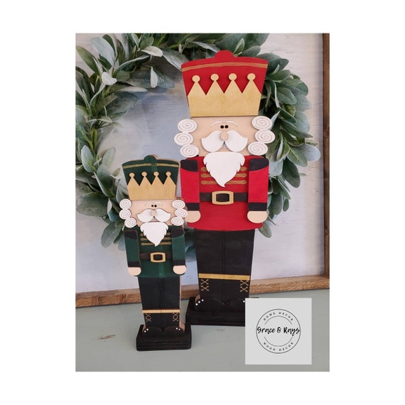 Wood Nutcracker mantle, or table Christmas decor, Christmas decor for mantle, Wood Christmas decor, Nutcracker decor