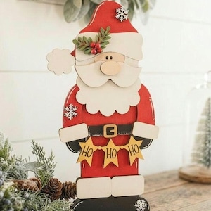 Wood Santa Christmas Decor, Christmas home decor