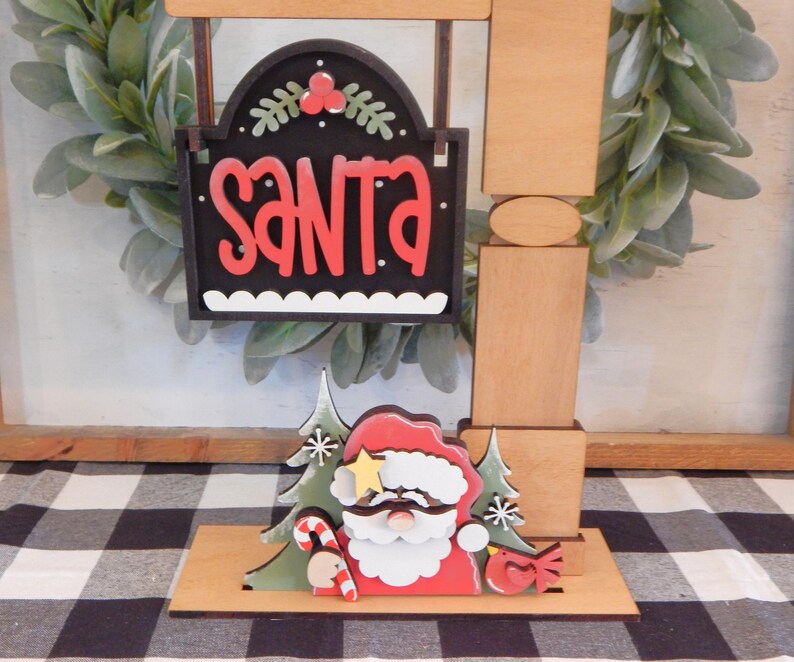 Santa Insert Santa Insert and Sign for the Interchangeable Post, Winter and ...