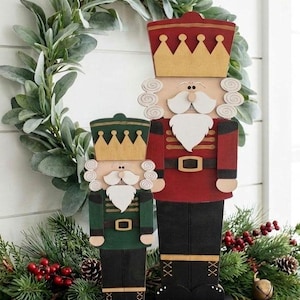 Wood Nutcracker mantle, or table Christmas decor, Christmas decor for mantle, Wood Christmas decor, Nutcracker decor image 1