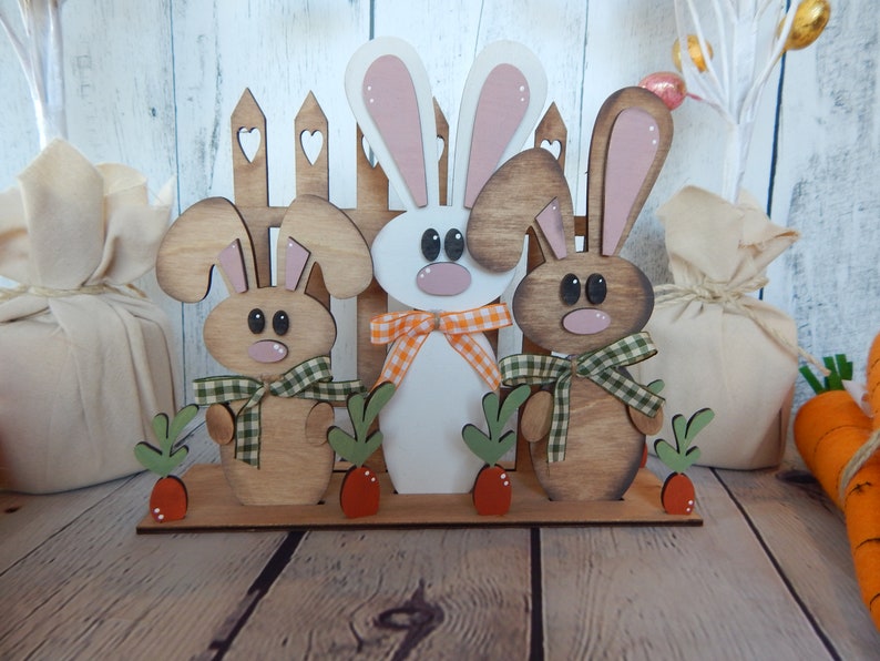 Easter Bunnies and Carrot Patch Decor Easter Decor Easter Etsy
