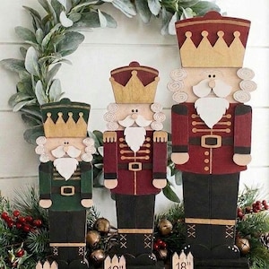Wood Nutcracker mantle, or table Christmas decor, Christmas decor for mantle, Wood Christmas decor, Nutcracker decor image 2
