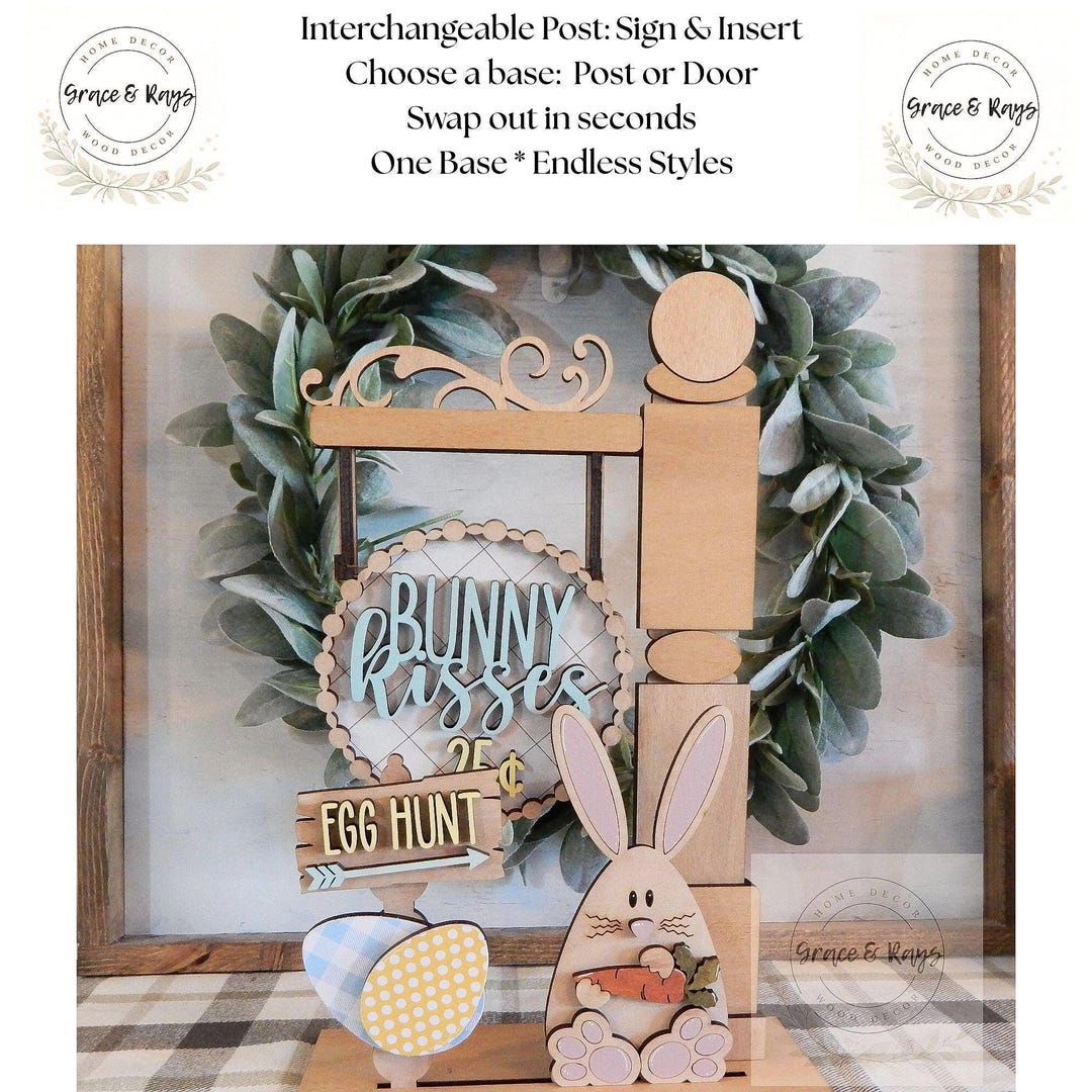 Easter Sign and Insert for Interchangeable Mini Post, Easter Decor - Etsy
