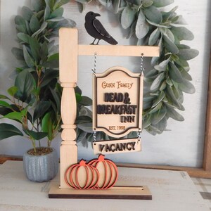 Dead and Breakfast Inn Halloween Personalized Wood Sign