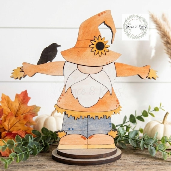 Fall scarecrow shelf or table sitter, Scarecrow decor, Fall decor, Wood scarecrow decor, Wood Fall decor, Fall table decor, Fall mantle deco