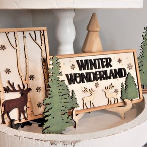 Winter Wonderland Tiered Tray Decor Set, Christmas Signs bild 6