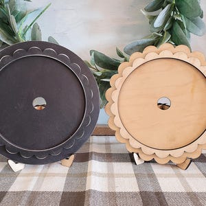 Scalloped frames for 6 in inserts, interchangeable decor, seasonal decor