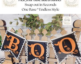 Halloween Boo Interchangeable Banner | Layered Boo Wood Banner | Fits Fence & Sign Backers | Halloween decor