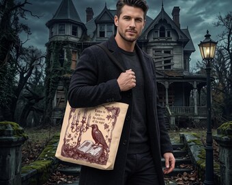Gotische literatuur draagtas | Dark Academia Raven Candelabra boekentas (Wayne & Co.)