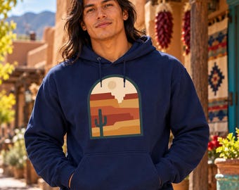 Desert Canyon Hoodie, Saguaro Cactus Sweatshirt, Retro Southwest Hoodie, Arizona Hiking Gift, Desert Lover Gift, Unisex Hooded Sweatshirt
