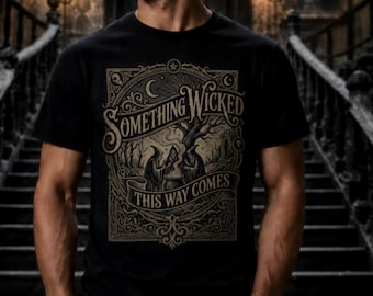 Something Wicked This Way Comes T-shirt | Witchy Moonlit Forest Tee