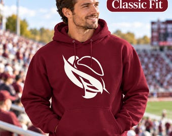 Feather Hoodie, Heavyweight Oversized or Classic Fit | Minimalist Wing Emblem Graphic Sweatshirt, Abstract Unisex Pullover
