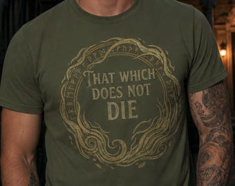 Viking T-shirt | T-shirt met runenmythologie dat niet sterft