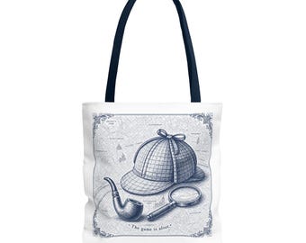 Sherlock Holmes Tote Bag | Literary Canvas Mystery Gift (Hand-Etched Illustration)