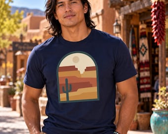 Desert Canyon Shirt, Saguaro Cactus T-Shirt, Retro Southwest Tee, Arizona Hiking Gift, Desert Lover Gift, Unisex Cotton Graphic Tee