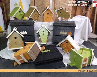 Bird Barn Feeder House Plans, Rustic Farmhouse Woodworking (Digital Download)