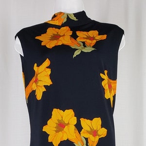 Vintage 70s Adele Simpson Maxi Dress: Floral 30s-Style Gown, Back V, Medium