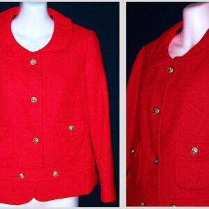 Vintage 60s 70s WHIPPETTE Jacket Coat Channel-style wool princess seams accent pockets and beltUSA Blue Union B36 image 2