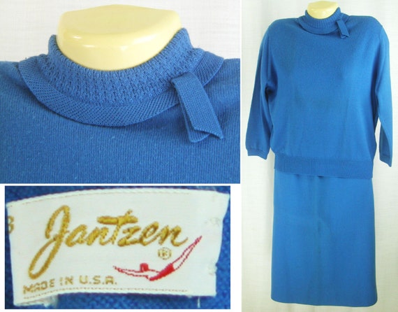Vintage 50’s – 60’s ~JANTZEN~ Electric Blue Knit