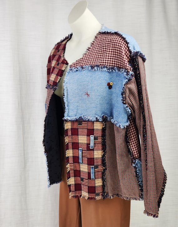 Handmade Patchwork Women's Full Sleeve Jacket Vin… - image 3