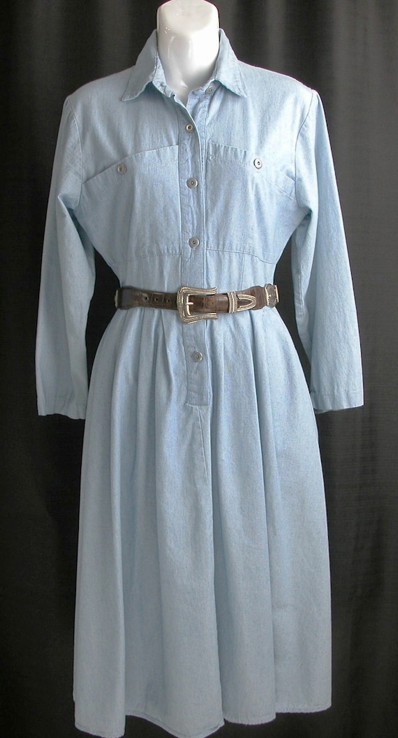 denim shirtwaist dress