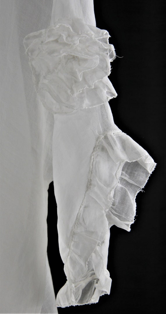 Antique Edwardian 1910’s organza ruffles roses sh… - image 2