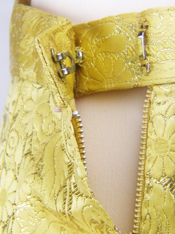 vintage 60s gold Brocade 2 PC dress Suit ~ MOD Ja… - image 7