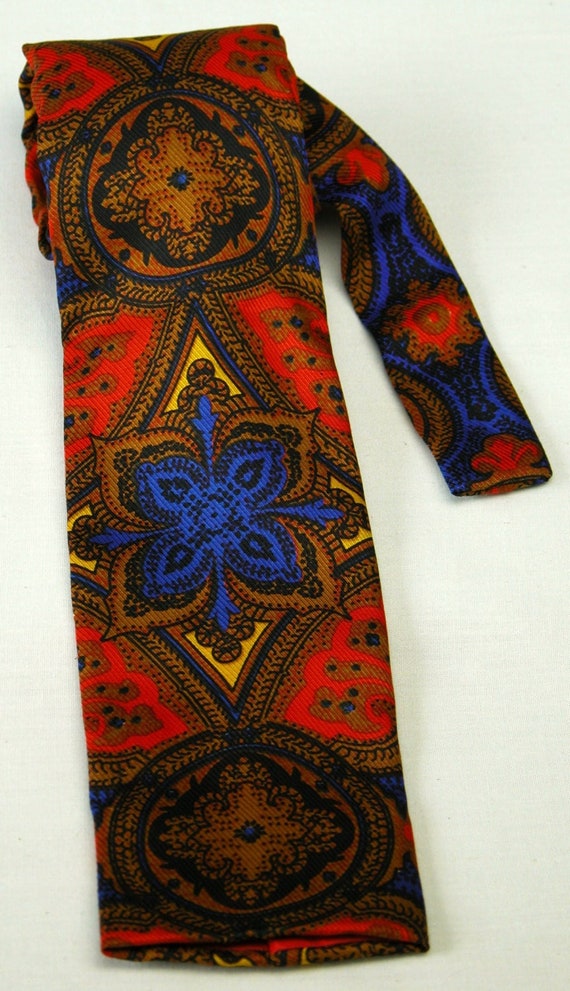 Vintage 1950s – 60s ~ROOSTER~ Square-end silk Neck