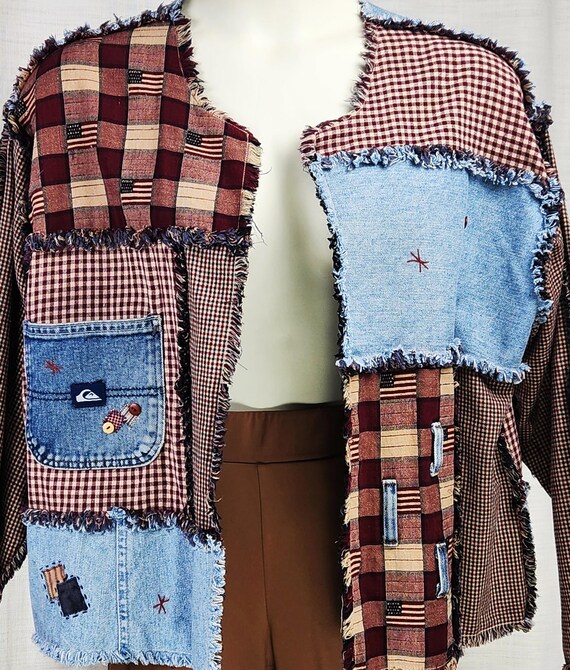 Handmade Patchwork Women's Full Sleeve Jacket Vin… - image 6