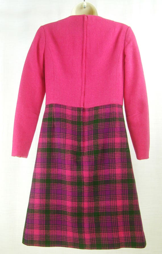 Vtg 60s-70s Pink top with Pink & Purple plaid ski… - image 3