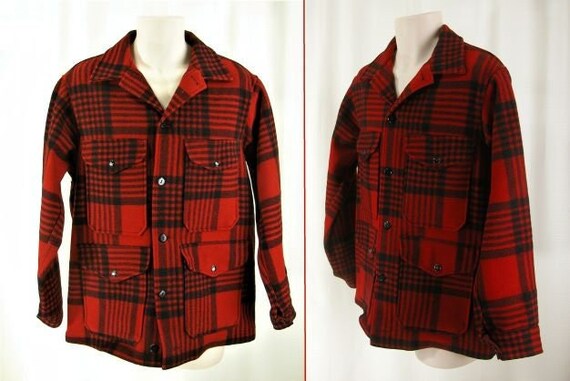 VTG 60s pendleton Hunting Jacket Coat 100 Virgin Wool Plaid Game