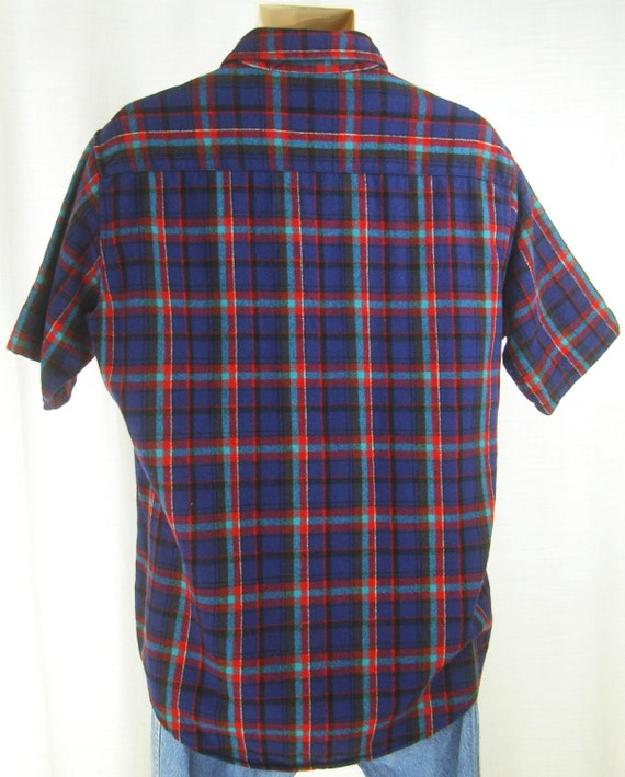 Vtg 80s – 90s Blues-Reds-White Plaid wool unusual… - image 4