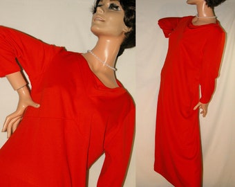 VTG 60s-70s ~Puritan Forever Young~ Knit Dress Hostess Maxi Cowl neck A-line~B38