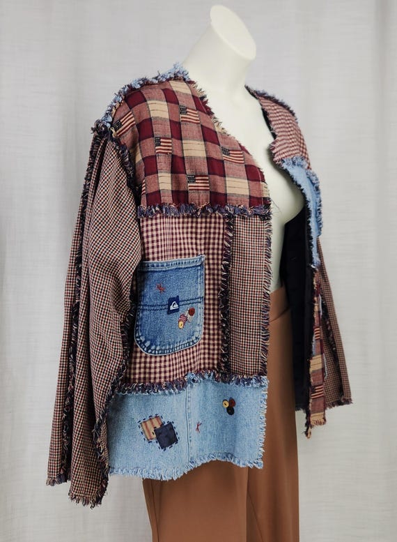 Handmade Patchwork Women's Full Sleeve Jacket Vin… - image 2