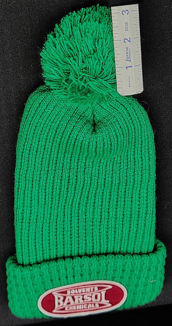 Vintage 80s Barsol Green Winter Beanie stocking hat View 3