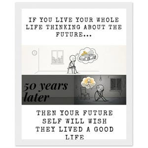 Framed Poster 'Regret and Reflection' – Thought-Provoking Wall Art for Home Office & Living Room