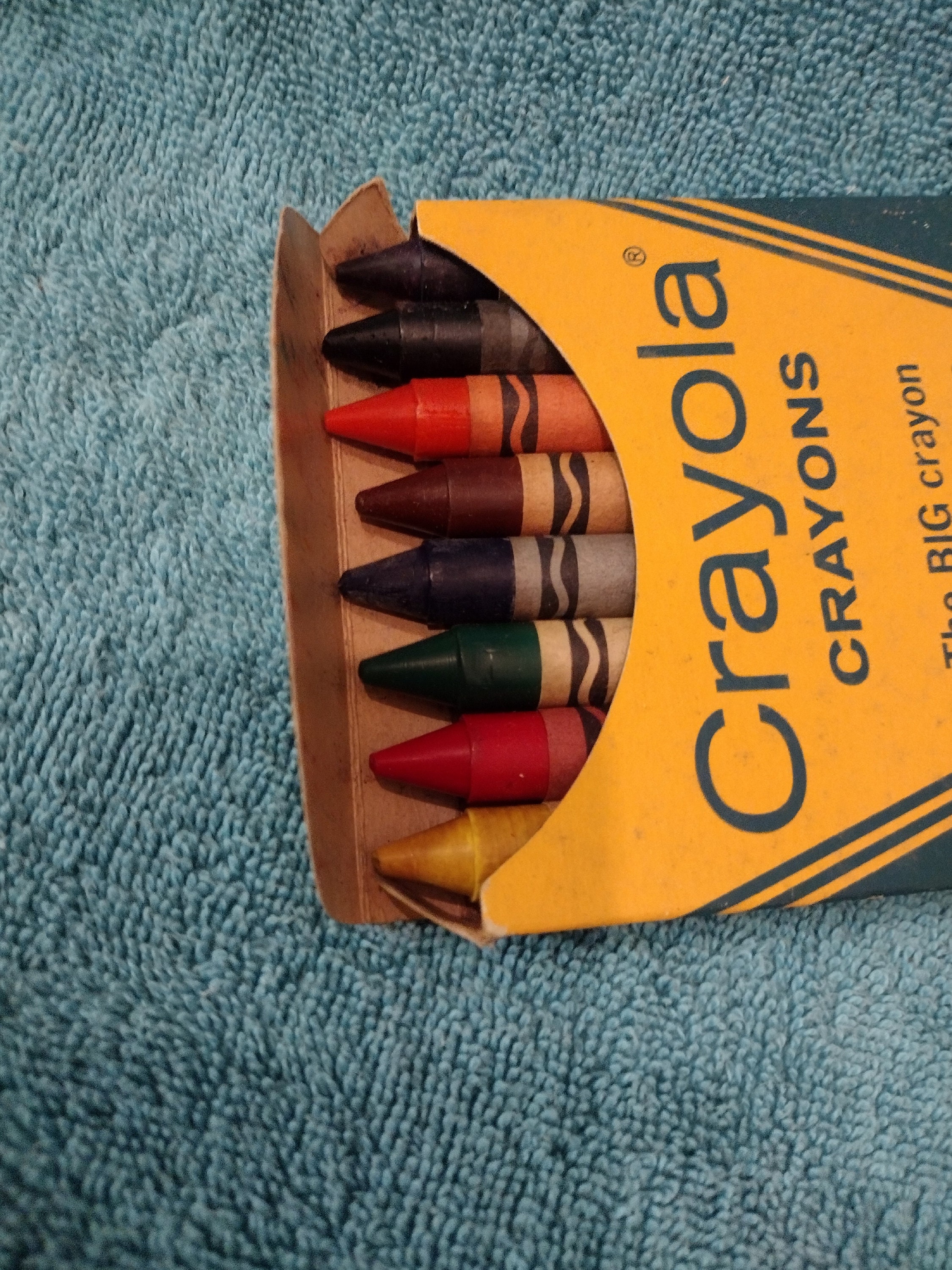 Vintage Crayola Jumbo Crayons 8 Large with original box, Made in