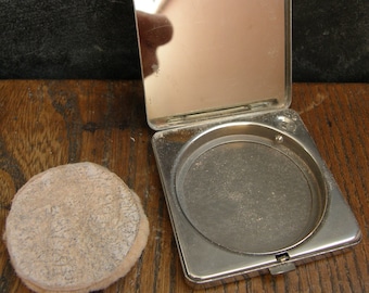 Vintage coty small  silver metal powder compact, purse or  compact,Free UK postage