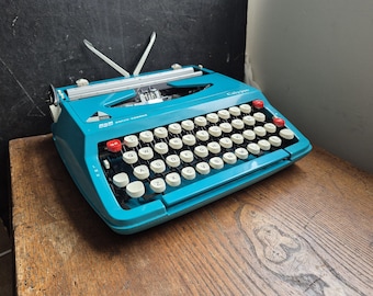 Retro turkoois, blue smith corona Calypso handmatige typemachine in goede staat met koffer, gratis verzending in het VK