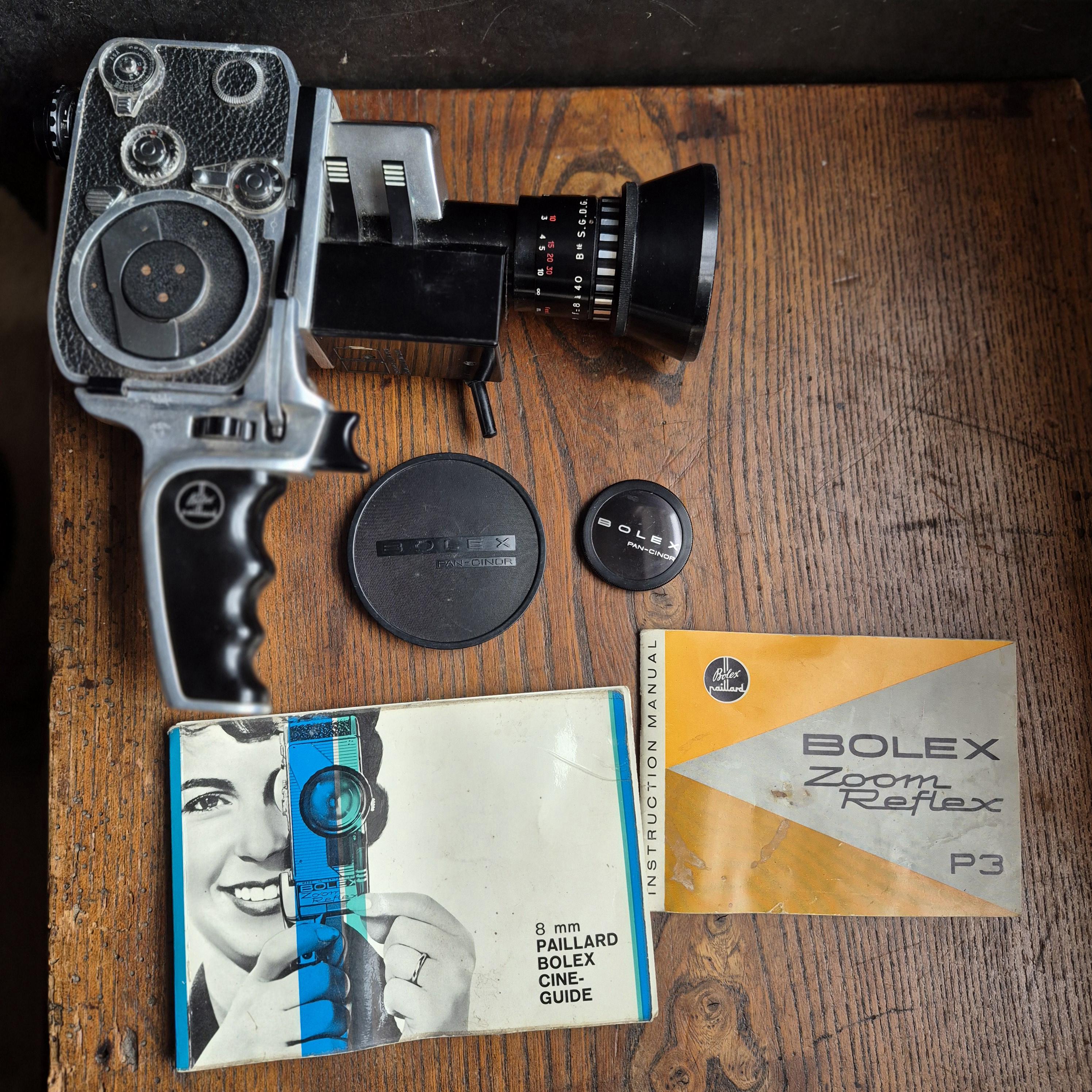 Caméra 8mm Bolex Paillard D8L, tourelle 3 obj. Berthiot